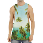 Coconut Tree Print Men's Muscle Tank Top