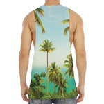Coconut Tree Print Men's Muscle Tank Top