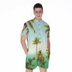 Coconut Tree Print Men's Rompers