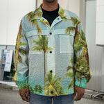 Coconut Tree Print Men's Shirt Jacket