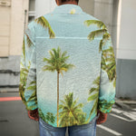 Coconut Tree Print Men's Shirt Jacket