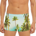 Coconut Tree Print Men's Short Boxer Briefs