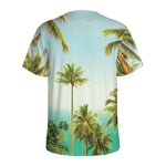 Coconut Tree Print Men's Sports T-Shirt