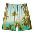 Coconut Tree Print Men's Swim Trunks