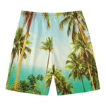 Coconut Tree Print Men's Swim Trunks