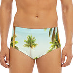 Coconut Tree Print Men's Triangle Swim Briefs