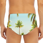 Coconut Tree Print Men's Triangle Swim Briefs