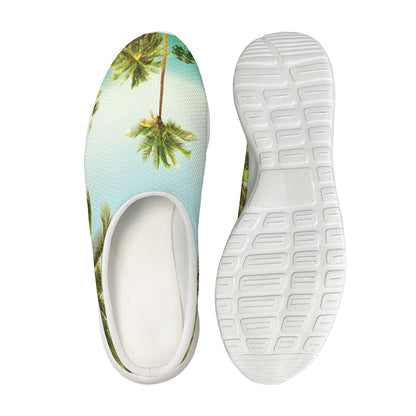 Coconut Tree Print Mesh Casual Shoes