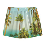 Coconut Tree Print Mesh Shorts