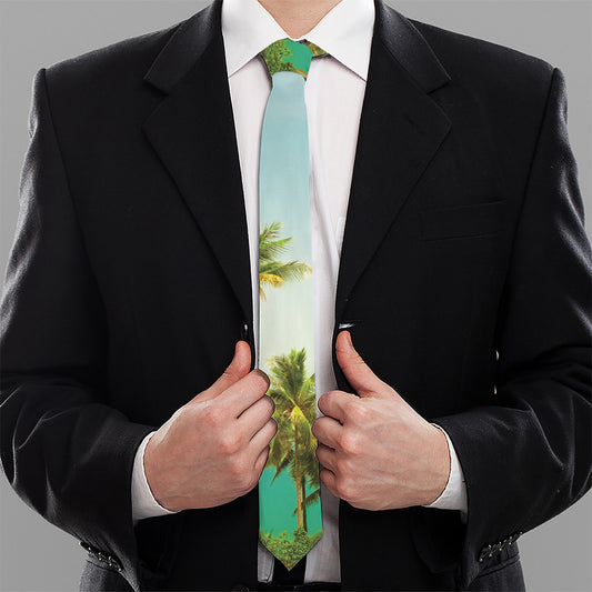 Coconut Tree Print Necktie