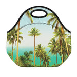 Coconut Tree Print Neoprene Lunch Bag