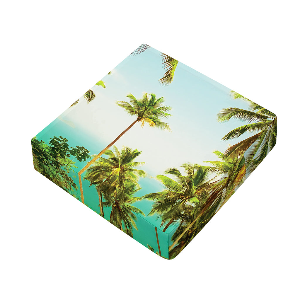 Coconut Tree Print Outdoor Seat Cushion Cover