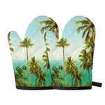 Coconut Tree Print Oven Mitts