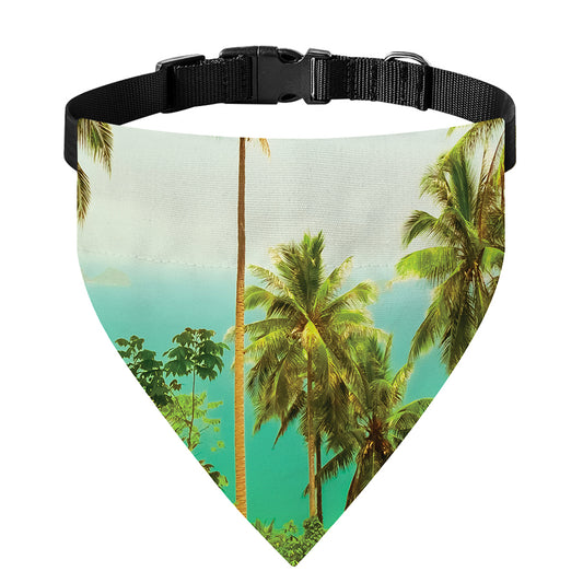 Coconut Tree Print Over The Collar Dog Bandana