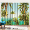 Coconut Tree Print Pencil Pleat Curtains