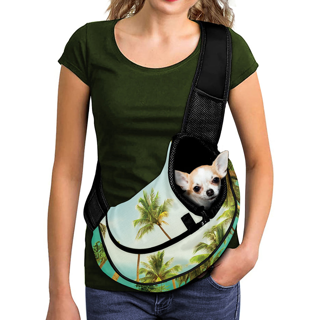 Coconut Tree Print Pet Sling Carrier