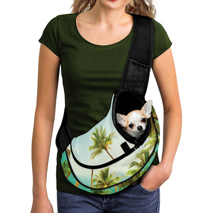Coconut Tree Print Pet Sling Carrier