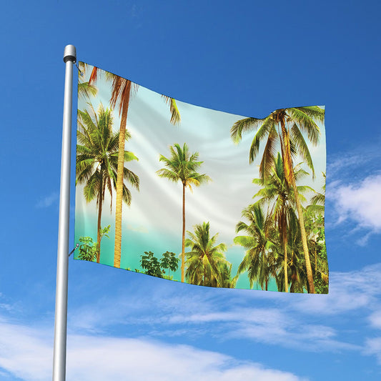 Coconut Tree Print Polyester Flag