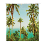 Coconut Tree Print Polyester Shower Curtain