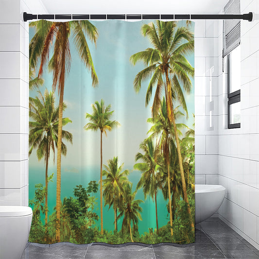 Coconut Tree Print Premium Shower Curtain