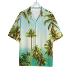 Coconut Tree Print Rayon Hawaiian Shirt