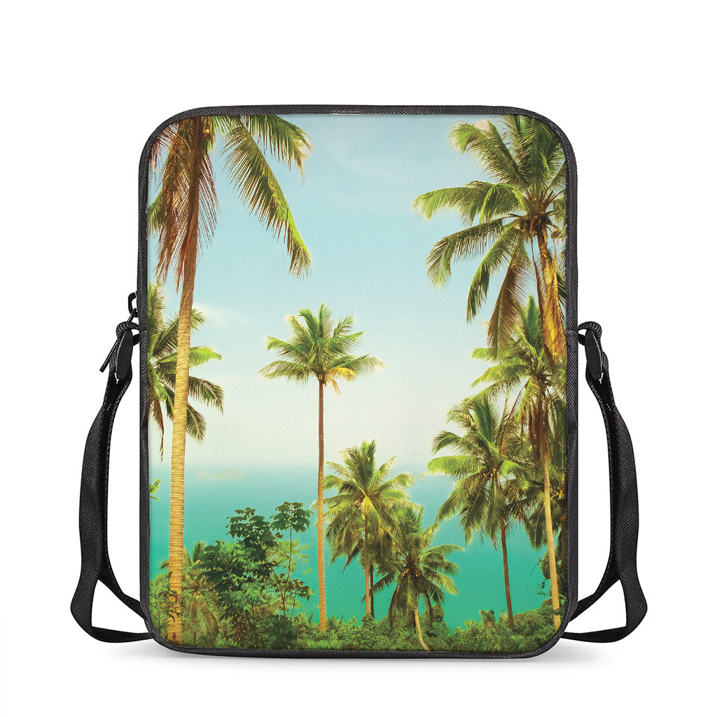 Coconut Tree Print Rectangular Crossbody Bag