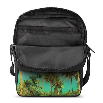 Coconut Tree Print Rectangular Crossbody Bag