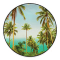 Coconut Tree Print Round Floor Mat