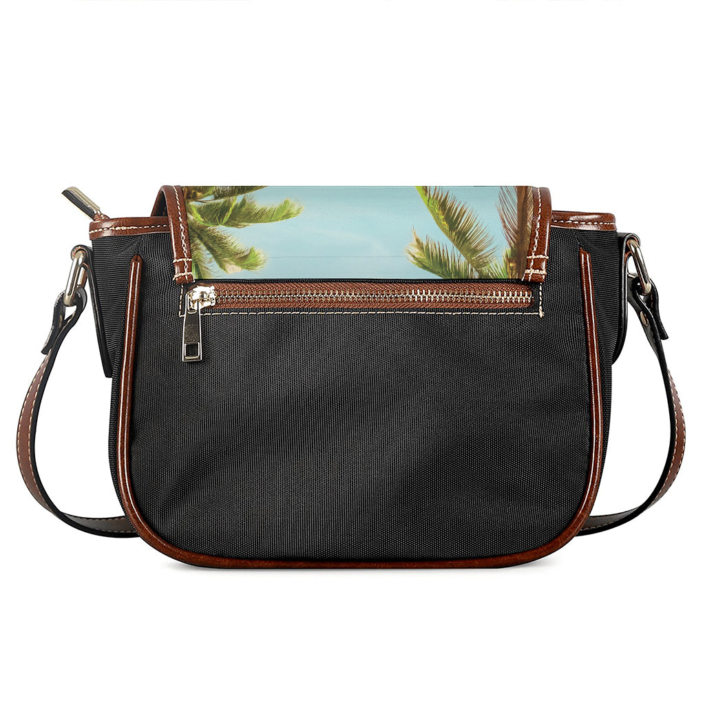 Coconut Tree Print Saddle Bag