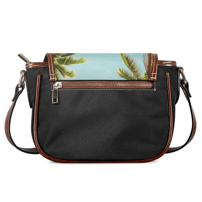 Coconut Tree Print Saddle Bag