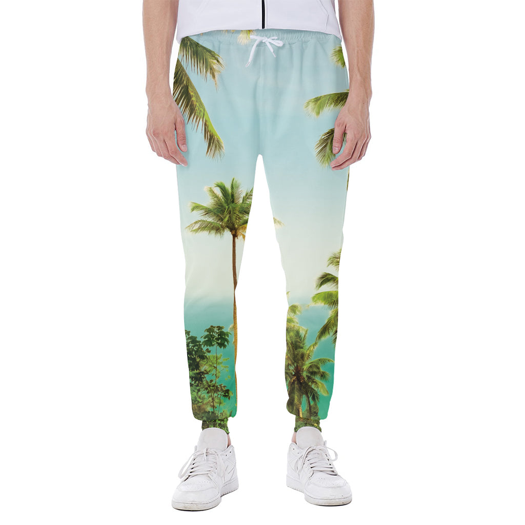Coconut Tree Print Scuba Joggers