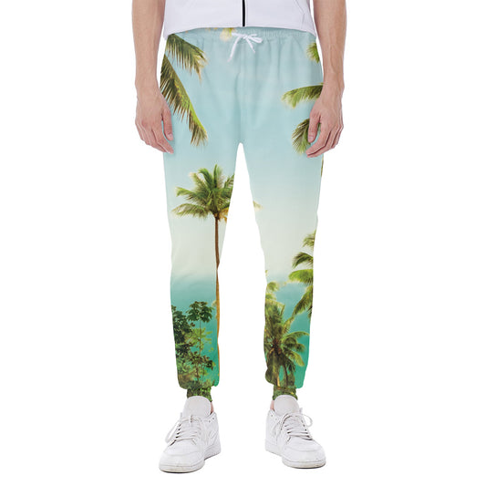 Coconut Tree Print Scuba Joggers