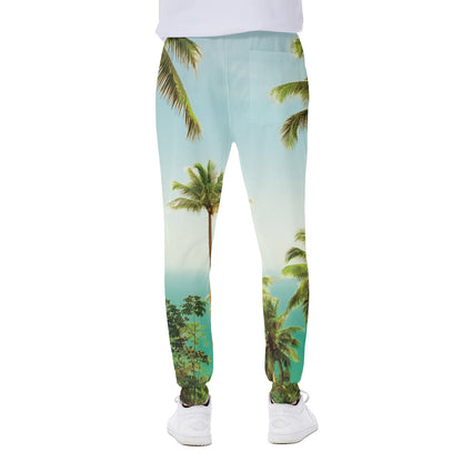 Coconut Tree Print Scuba Joggers