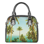 Coconut Tree Print Shoulder Handbag