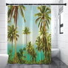 Coconut Tree Print Shower Curtain