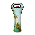 Coconut Tree Print Single Neoprene Wine Tote