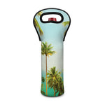 Coconut Tree Print Single Neoprene Wine Tote