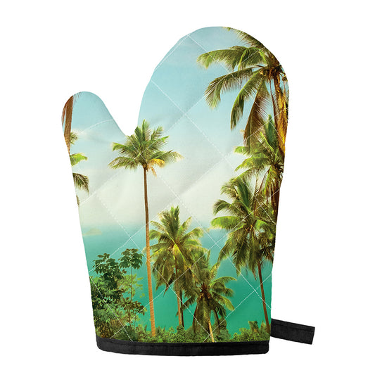 Coconut Tree Print Single Oven Mitt