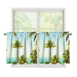 Coconut Tree Print Tier Curtains