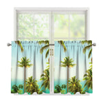 Coconut Tree Print Tier Curtains