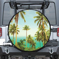 Coconut Tree Print Tire Cover