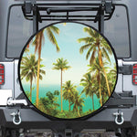 Coconut Tree Print Tire Cover