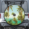 Coconut Tree Print Tire Cover With Camera Hole