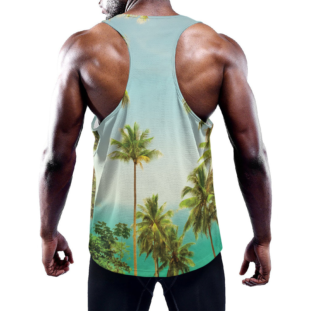 Coconut Tree Print Training Tank Top