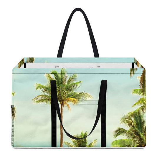 Coconut Tree Print Utility Tote Bag