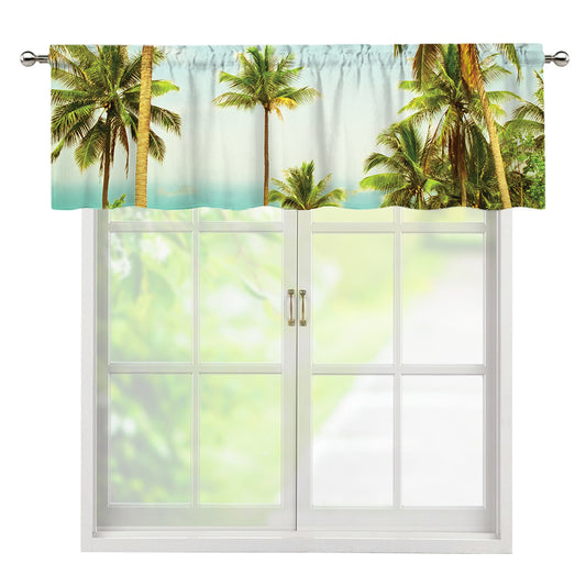 Coconut Tree Print Window Valance