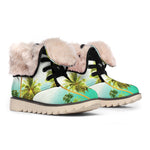 Coconut Tree Print Winter Boots