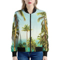 Coconut Tree Print Women's Bomber Jacket