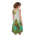 Coconut Tree Print Women's Sleeveless Dress