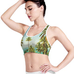 Coconut Tree Print Women's Sports Bra